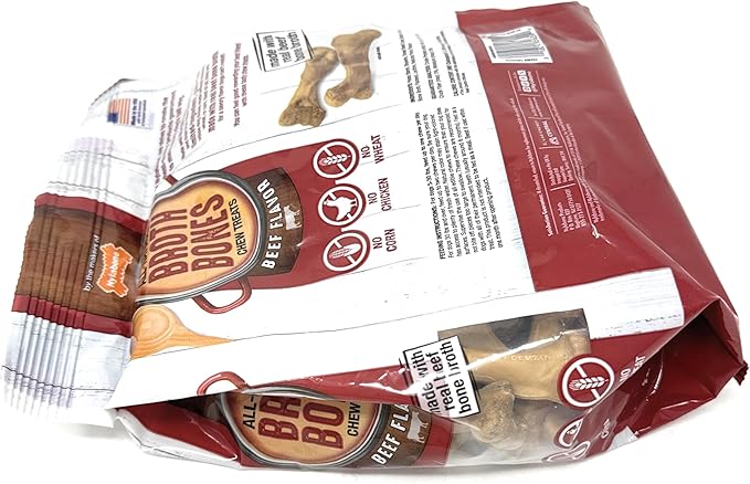 Nylabone Beef Broth Bones for Dogs, 60 Count, 2.6 Lbs