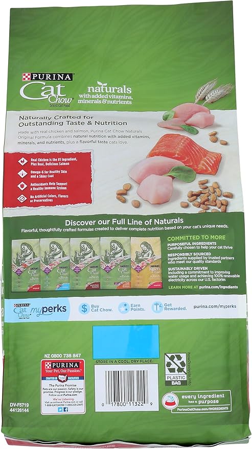 Purina Cat Chow Naturals Dry Cat Food, Original With Real Chicken, 3.15 Lb Bag