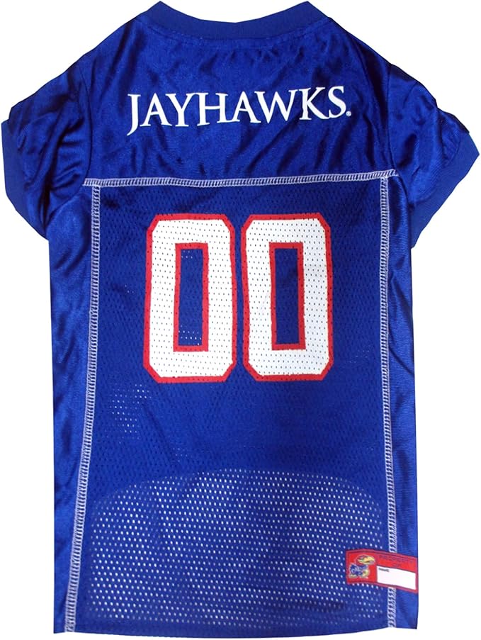 Pets First NCAA College Kansas Jayhawks Mesh Jersey for DOGS & CATS, XX-Large. Licensed Dog Jersey with your Favorite Football/Basketball College Team