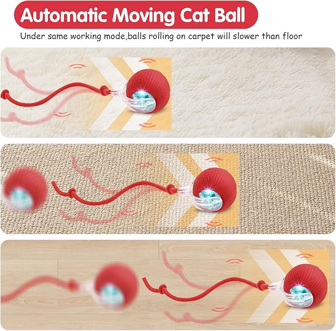 Interactive Dog Ball, Electric Cat Ball, cat Toys for Bored Indoor Adult Cats, Interactive Cat Toys for Indoor Cats, Interactive Dog Toys