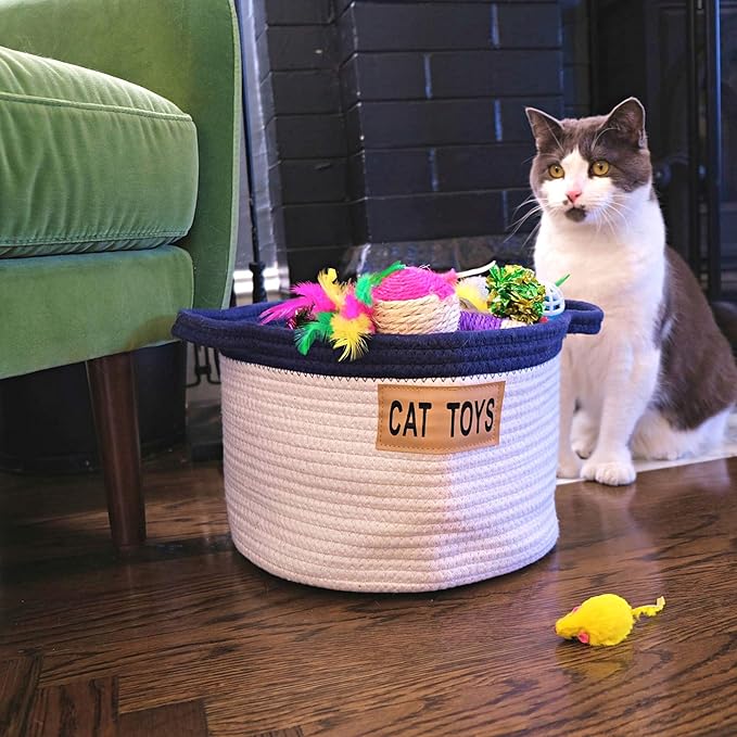 Midlee Cat Toy Rope Cotton Basket (Large)