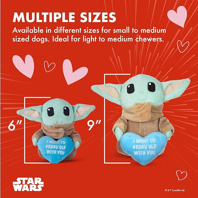 STAR WARS Grogu Plush Dog Toy with Squeaker, Soft Squeaky Pet Plush Toy for Small & Medium Dogs, 6-Inch Dog Toy