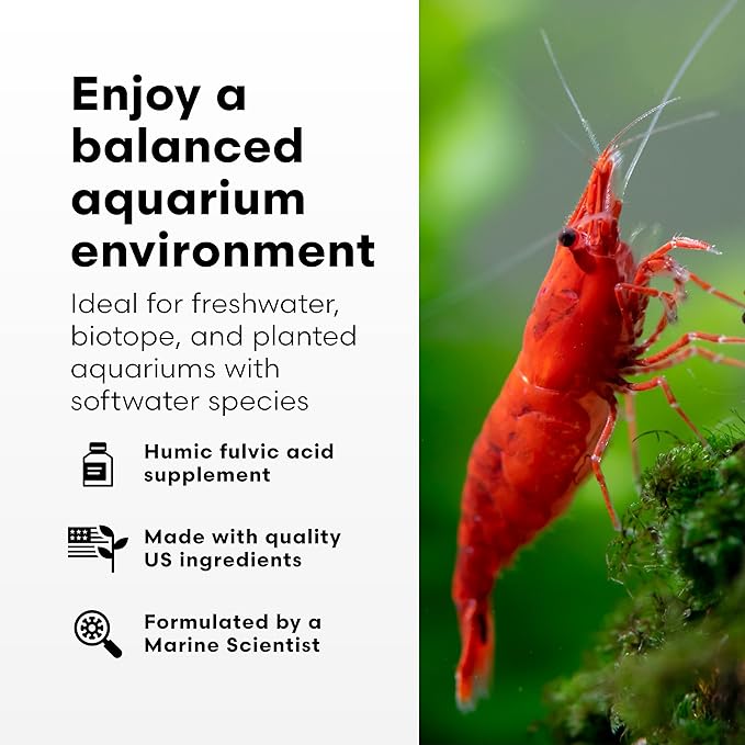 Brightwell Aquatics BlackWater Humic Fulvic Acid Supplement Simulates Natural Blackwater Conditions Supports Nutrient Uptake in Freshwater Planted Aquariums, 500 ml