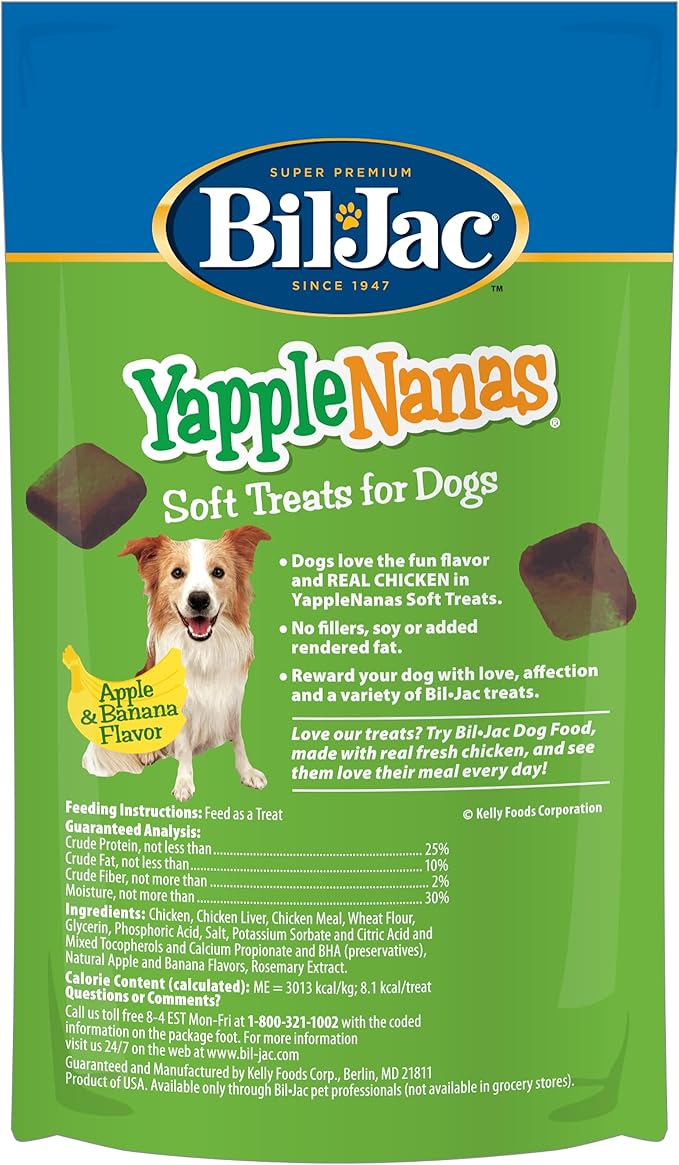 Bil-Jac Yapple-Nanas Soft Dog Treats | Apple & Banana Flavor | 4 oz (4-Pack)