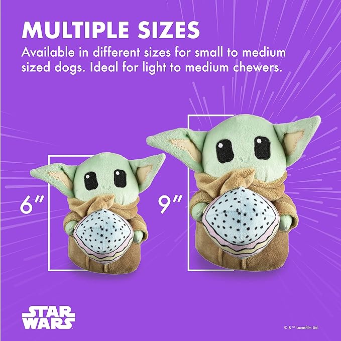 STAR WARS Easter 9" Grogu Easter Egg Squeaker Pet Toy |9 Plush Squeaker Easter Grogu Pet Toy Toy for Dogs Easter Stuffed Baby Yoda 9 inch