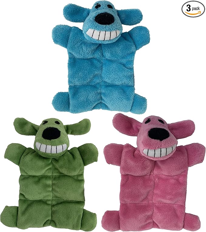 Multipet Loofa Squeaker Mat 6" Dog Toy (3 Pack)