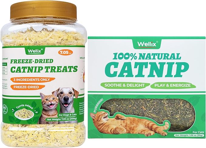 Wellix Catnip Topper & Natural Catnip for Cats & Dogs