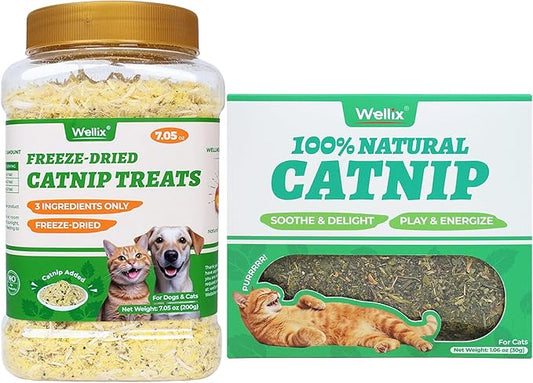 Wellix Catnip Topper & Natural Catnip for Cats & Dogs