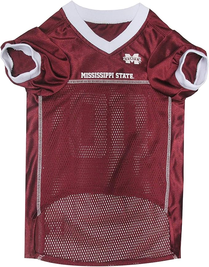 Pets First NCAA College Mississippi State Bulldogs Mesh Jersey for DOGS & CATS, X-Small.Licensed Dog Jersey with your Favorite Football/Basketball College Team