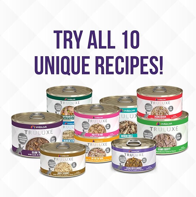 Weruva Truluxe Cat Food, Variety Pack, Trusurf, Wet Cat Food, 3oz Cans, Pack of 24