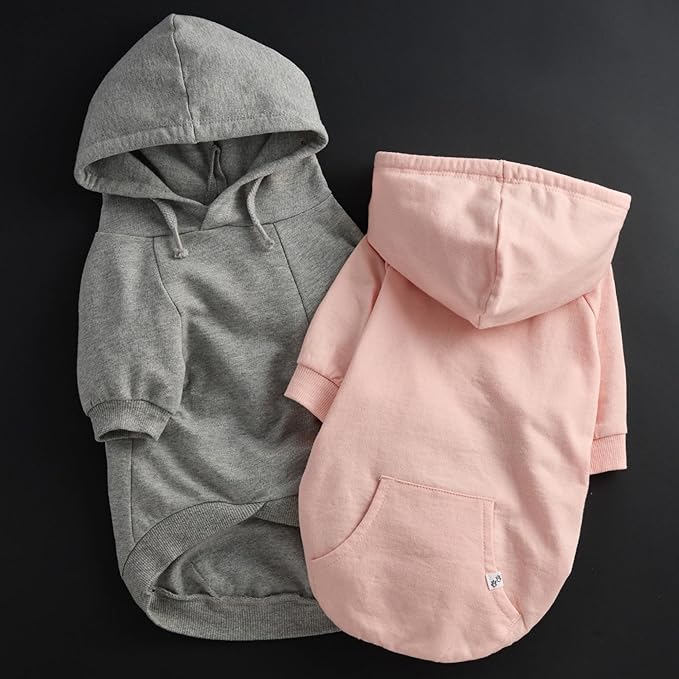 Pet Passion Rocky – The Original Lightweight Hooded Tee 100% Organic Cotton Dog Hoodie Pet Coat Sweater for All Sized Dogs, Original Pink, X-Small (5-12 lbs)