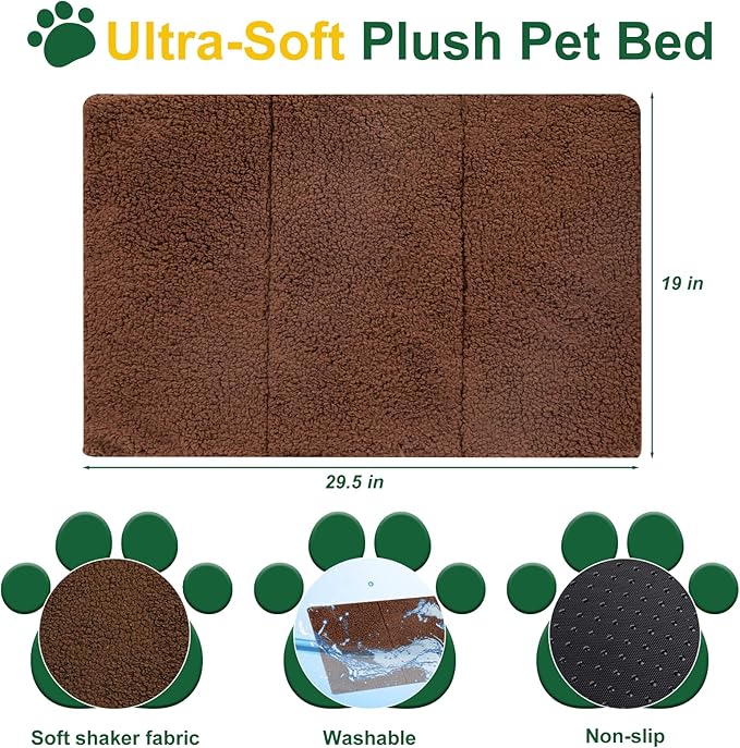 31" Dog Crate Indoor Furniture-Style for Medium & Small Dogs, Heavy Duty Wooden Indoor Dog Cage with 4 Lockable Wheels & Cushion for Living Room, Bedroom, House, Rustic Brown