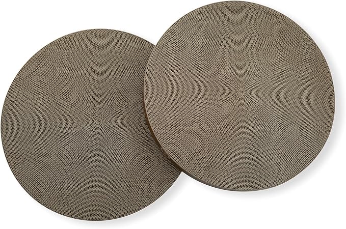 Necoichi Cat Scratcher Bowl Replacement for Indoor Cats - Cat Scratching Lounger with Reversible Usability and Extra Comfort for Lounge, Cardboard Bed Couch / (XL, Dark Cherry)