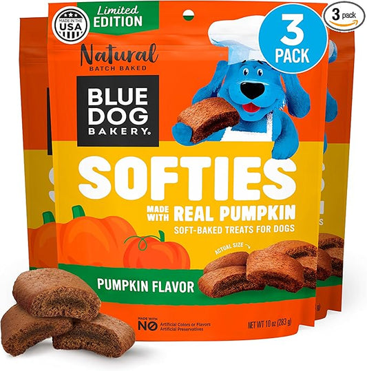 Blue Dog Bakery Pun'Kin Softies, Pumpkin Flavor, 10 Ounces (Pack of 3)