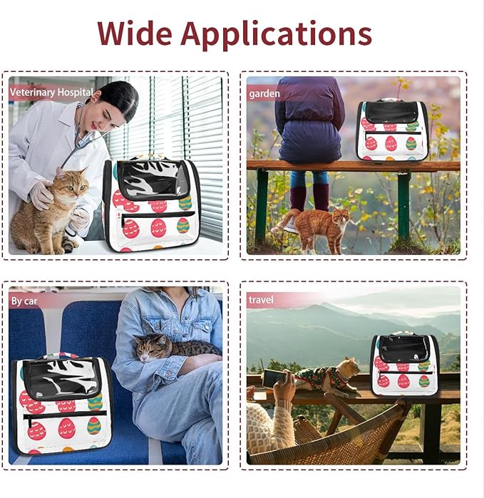 Happy Easter (3) Cat Backpack Carrier Pet Backpack Carrier for Small Dogs and Medium cat Puppy Kitten Bunny