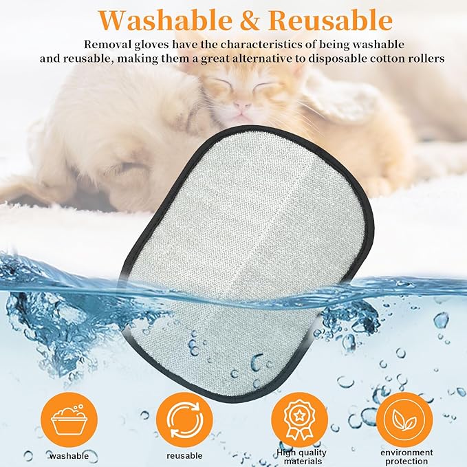 Upgraded 5-Finger Pet Hair Removal Glove for Cats & Dogs, Reusable Electrostatic Pet Hair Remover Gloves, Efficient Pet Grooming Gloves Brush Tool for Furniture, Clothing, Carpet & Couch