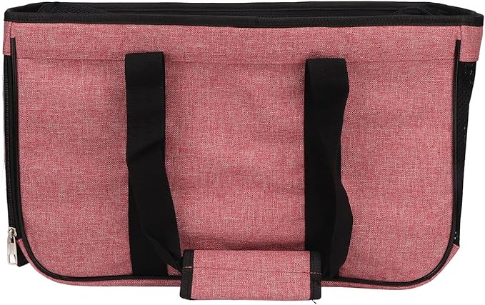Breathable Cat Carrier with Anti Escape Design, Soft Portable Cat Travel Carrier for Small Pets, Mesh Cat Bag with Pockets and Roll Up Door for Vet Visits Car Travel (Pink with Black)