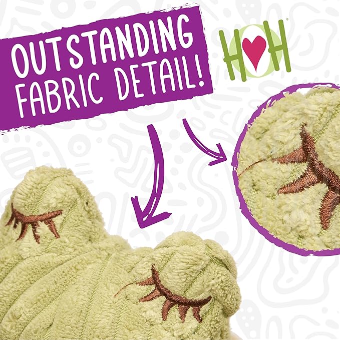 HuggleHounds Knottie Plush Dog Toy - Dog Stuffed Animal Toy, Puppy Toys, Squeaky Dog Toy for Small, Medium & Large Dogs, Soft Fleece, Durable Plush to Keep Them Busy - Fiona The Frog, Small