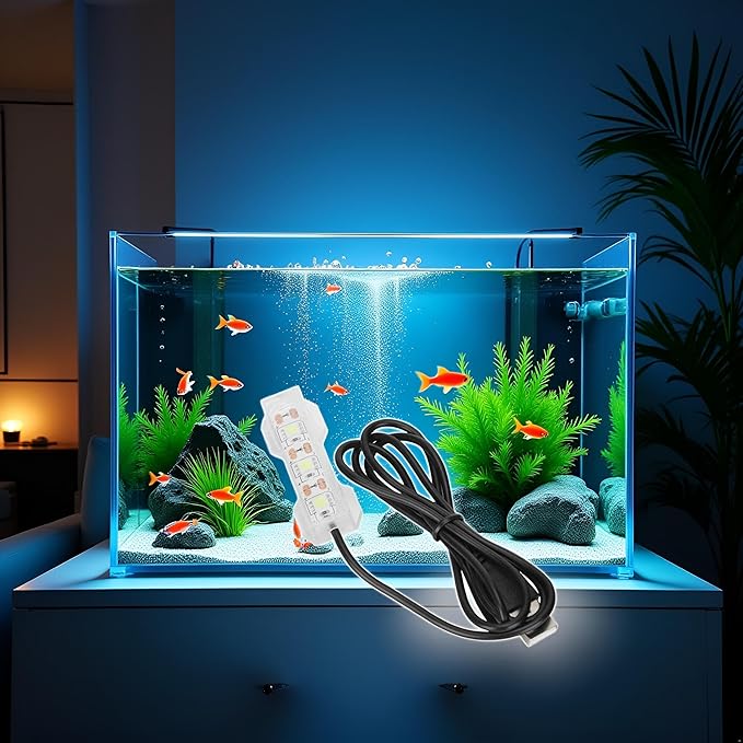 Blue Light Small Aquarium Led Light, Multicolor Led Fish Tank for Freshwater Plants Aquarium Accessories，Fish and Aquatic Pets, Pet Supplies