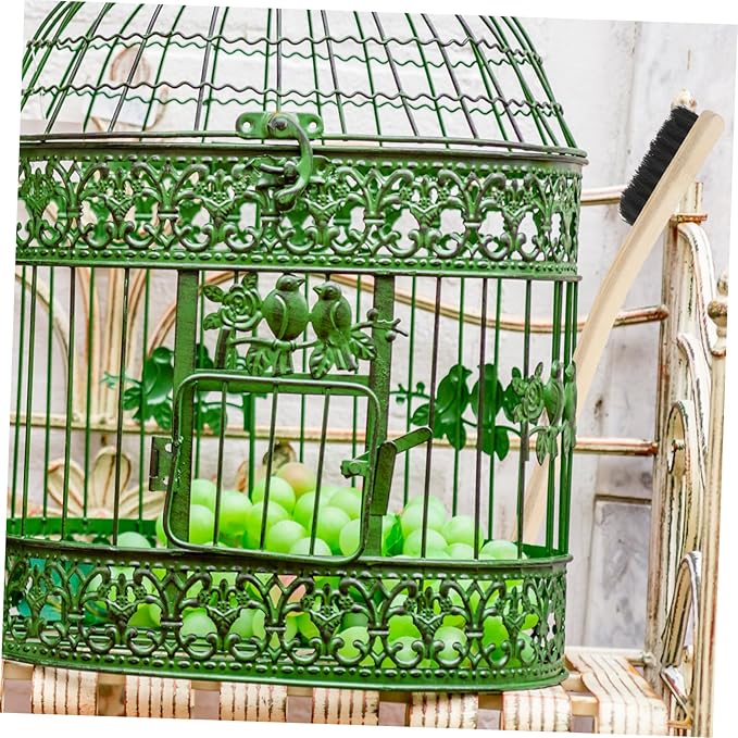 Mikikit 3pcs Bird Cage Cleaning Brush Wooden Handle Soft Bristles for Thorough Cleaning of Parrot and Parakeet Cages Durable Materials for Use