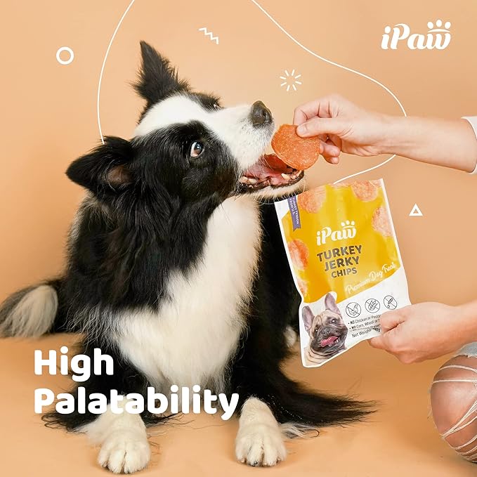 iPaw 3 Combo Turkey Chips Dog Treats for Puppy Training, All Natural Human Grade Dog Treat, Hypoallergenic, Easy to Digest (Turkey Chips), 3 Packs