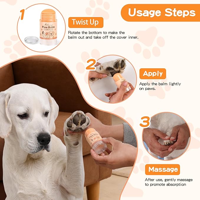 Dog Paw&Nose Balm Lick Safe1.4oz(40g),All-Natural Ingredients Pets Paw Wax,Healing Moisturizer with Coconut Oil&Honey,for Dry Cracked Dog & Cat Paws,Nose & Elbows, Horse Hoof, Joint Care