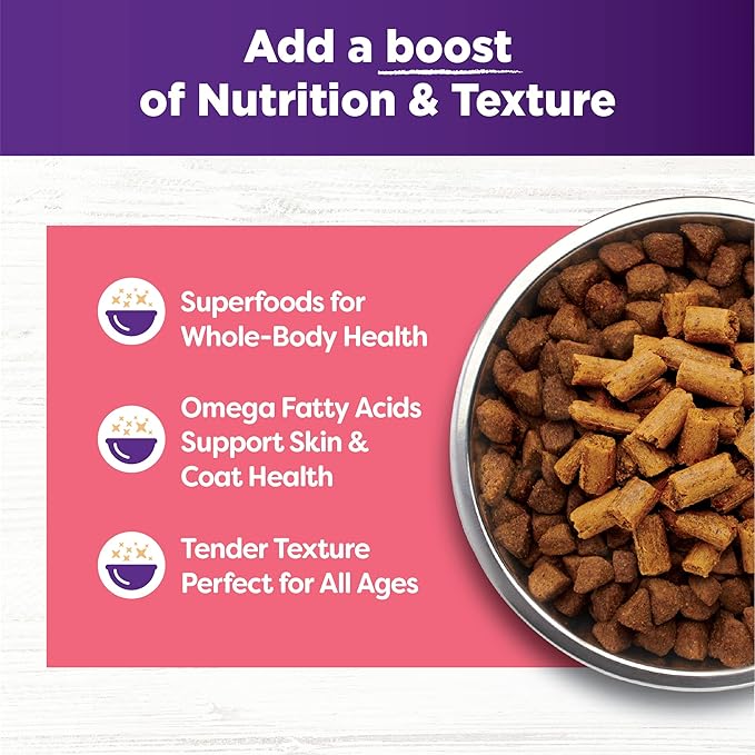 Wellness Bowl Boosters Tender Toppers Dog Food Topper for Small, Medium, and Large Breeds, Grain Free, Natural, Lamb and Salmon Recipe, 8 oz Bag