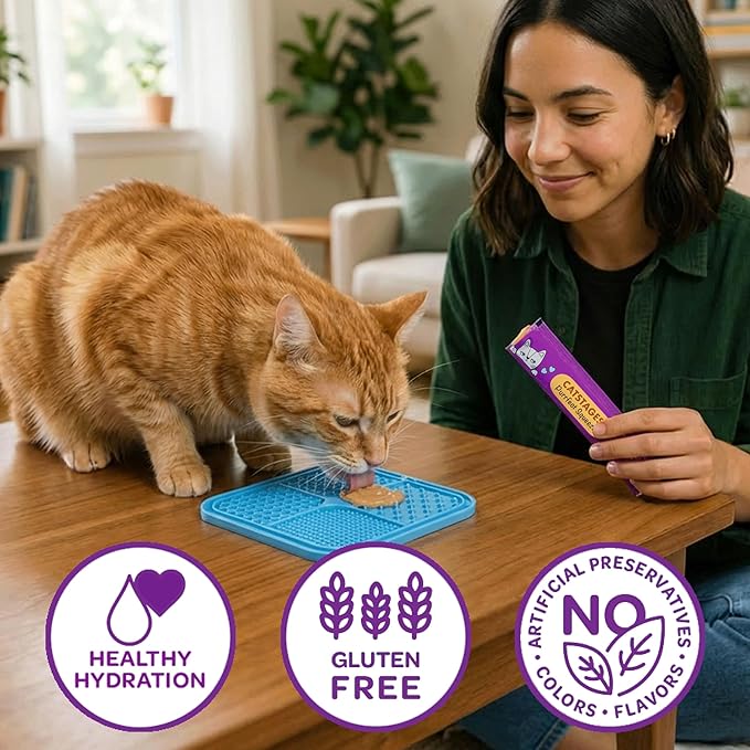 Catstages Purrfect Squeeze Lickable Cat Treats, Creamy Purée Squeezable Treat & Topper, 0.5 oz Tubes, 20-Count, 4-Flavor Variety Pack