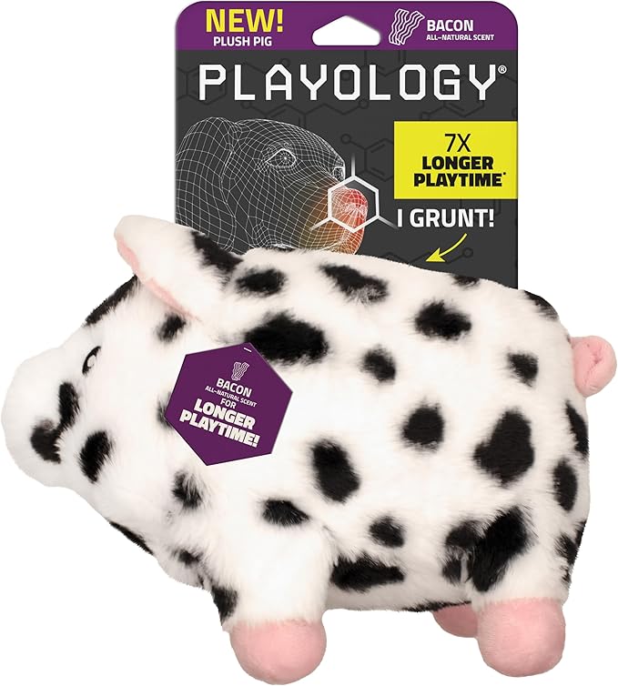 Playology Dog Toys | Plush Pig Stuffed Animal | Pork Sausage Scented Jumbo Toy | Plush Chew Toy for Large Dogs