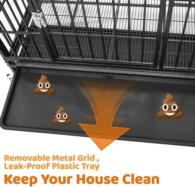 Homey Pet 3 Pack Three Tiers 37 Inch Dog Crate, Escape Proof Dog Cage Kennel Indoor with Top Access and Lockable Wheels, Removable Tray, Heavy Duty Dog Crates for Medium/Small Dogs