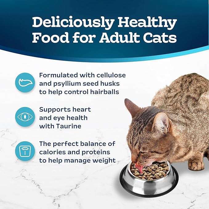 Blue Buffalo Tastefuls Weight & Hairball Control Natural Dry Food for Adult Cats, 3-lb. Resealable Bag