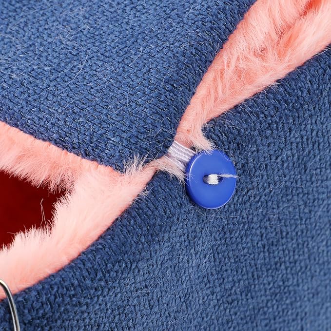 Small Animal Hammock Bed Hanging Warm Cotton Sleeping Sack Dark Blue M Size for Hamster Parrot Bird Cage Accessories