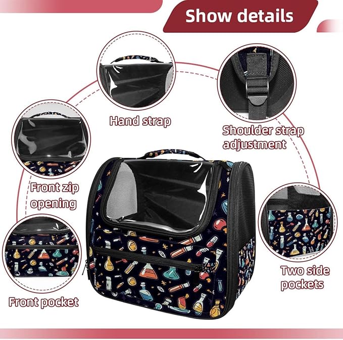 Chemistry Science Laboratory (2) Cat Backpack Carrier, Breathable Cat Carrier Large Space Bubble Pet Backpack for Kitty Small Dog