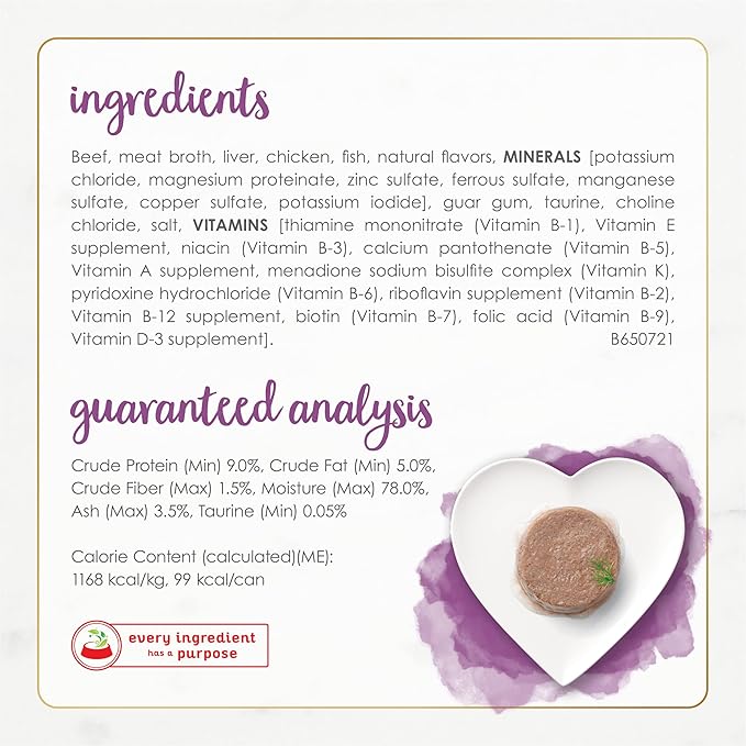 Fancy Feast Purina Pate Wet Cat Food Gourmet Naturals Beef Recipe with Added Vitamins,Minerals and Nutrients - 3 oz. Cans,(Pack of 24)