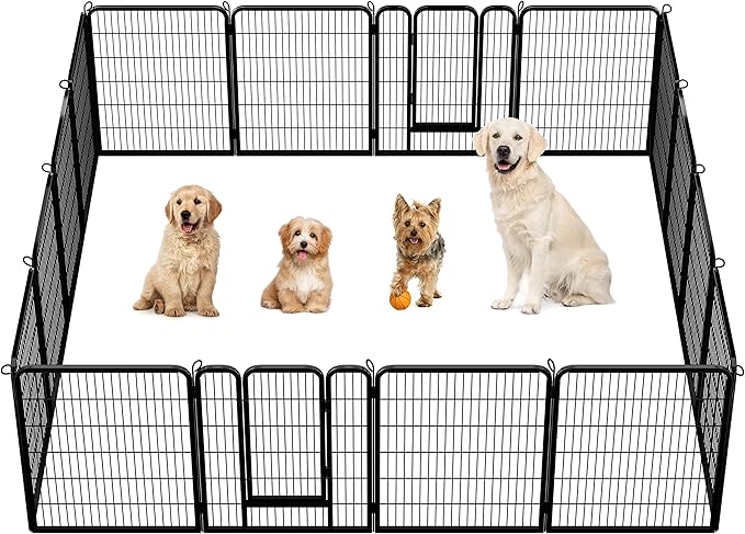 Topeakmart Dog Playpen Outdoor Puppy Exercise Pen Indoor Portable Pet Fence for Yard/RV Camping, 40 Inch 16 Panels