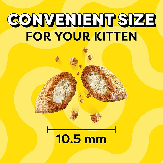 Temptations Kitten Treats Classic Crunchy and Soft Cat Treats, Dairy Flavor, 3 oz. Pouch (Pack of 12)