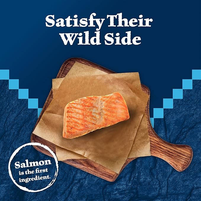 Blue Buffalo Wilderness Crunchy Cat Treats, Made with Natural Ingredients, Tasty Salmon Flavor, 12-oz Tub