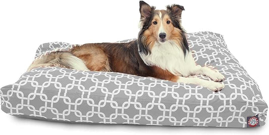 Majestic Pet Gray Links Large Rectangle Indoor Outdoor Pet Dog Bed With Removable Washable Cover