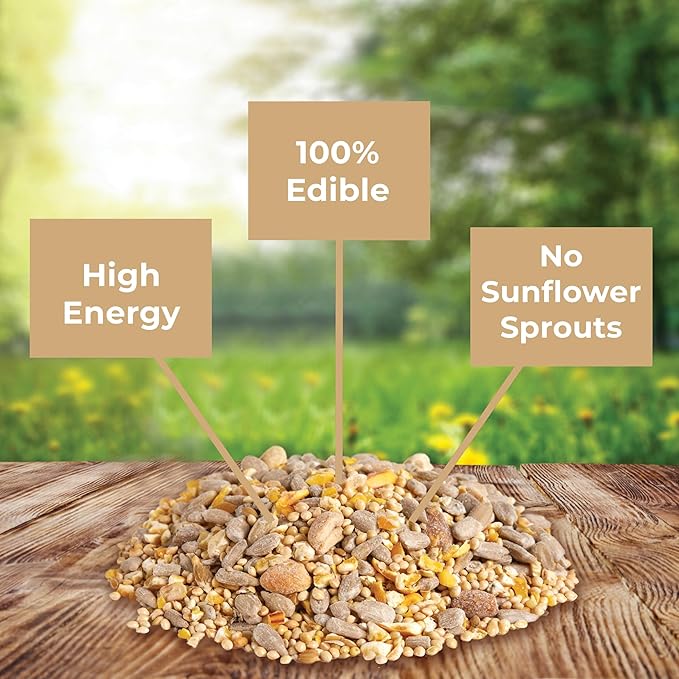 Kaytee Wild Bird No Mess Food Seed Blend for Blue Jays, Woodpeckers, Juncos, Cardinals, Grosbeaks, Sparrows, and Finches, 5 Pound (Pack of 3)