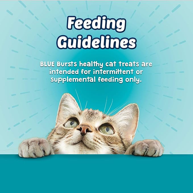 Blue Buffalo Bursts Crunchy & Creamy Cat Treats, Great for Training, Savory Seafood, 5-oz Bag (Pack of 4)