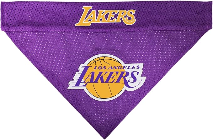 Pets First NBA Dog Bandana - Los Angeles Lakers Reversible Pet Bandana. 2 Sided Home & Away Sports Bandana with a PREMIUM Embroidery TEAM Logo, Small/Medium