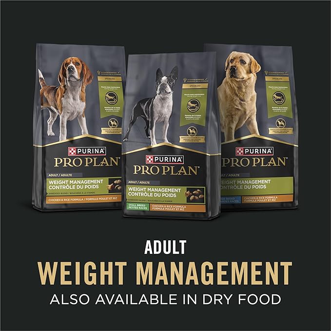 Purina Pro Plan Specialized Weight Management Wet Dog Food Chicken and Rice Entree and Turkey and Rice Entree in Gravy Variety Pack - (Pack of 12) 13 oz. Cans