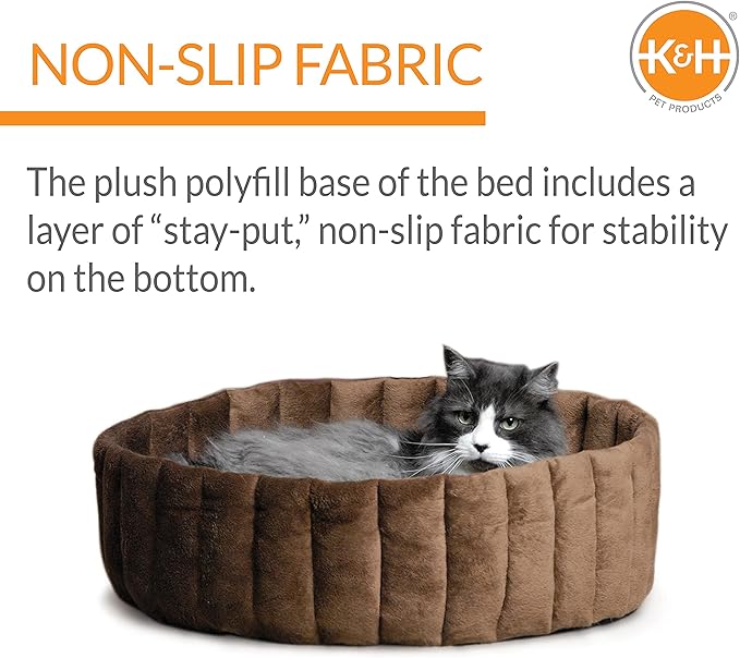 K&H Pet Products Lazy Cup Pet Bed Tan/Mocha Large 20 Inches