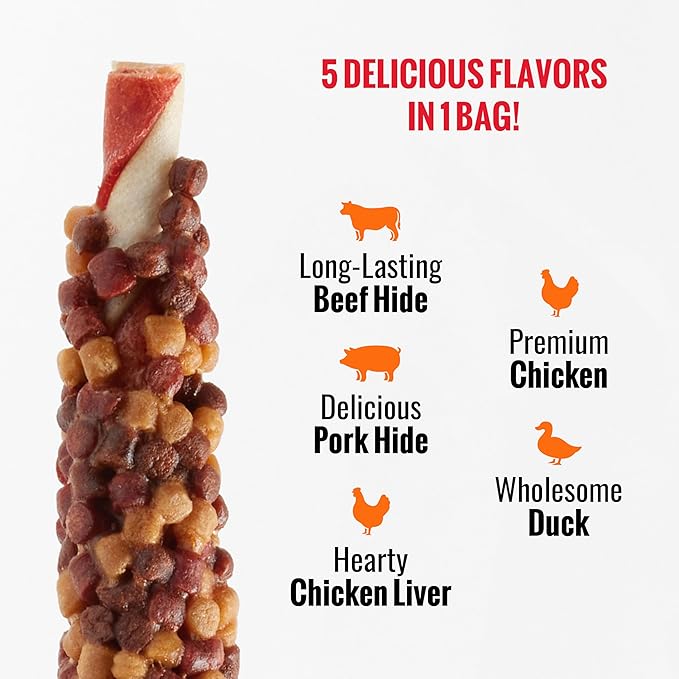 GOOD 'N' FUN Triple Flavor Blasts for All Dogs, 4 Ounces, Treat Your Dog to Long-Lasting Chews Made with Chicken Liver, Chicken & Duck