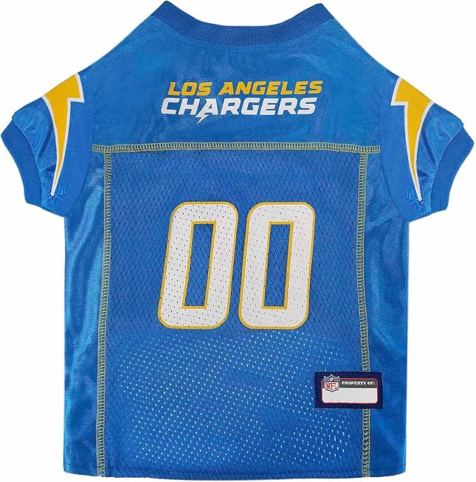 Pets First NFL Los Angeles Chargers Dog Jersey, Size XX-Large, Football Shirt Costume for Pet, Dog Sports T-Shirt, NFL Team Clothing for Cats, Licensed Pet Apparel Available in 7 Sizes and 32 Teams