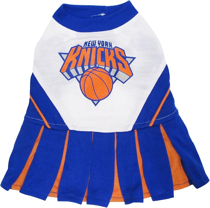 Pets First NBA New York Knicks Dog Cheerleader Dress, Small