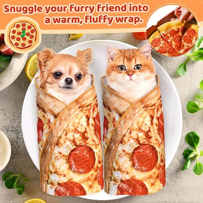 31.5" Large Cat Grooming Wrap for Cutting Nails, Self-Stick Dog Cat Wrap, Soft Pizza Blanket Pet Tool Gifts for Multifunctional Care Medicine Anti-Escape