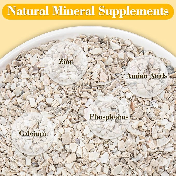 RAINFLOW Crushed Oyster Shell for Chickens - 15oz Calcium Supplement for Laying Hens, Supports Strong Eggshells,Natural Poultry Mineral for Backyard Chickens (Pack of 2)