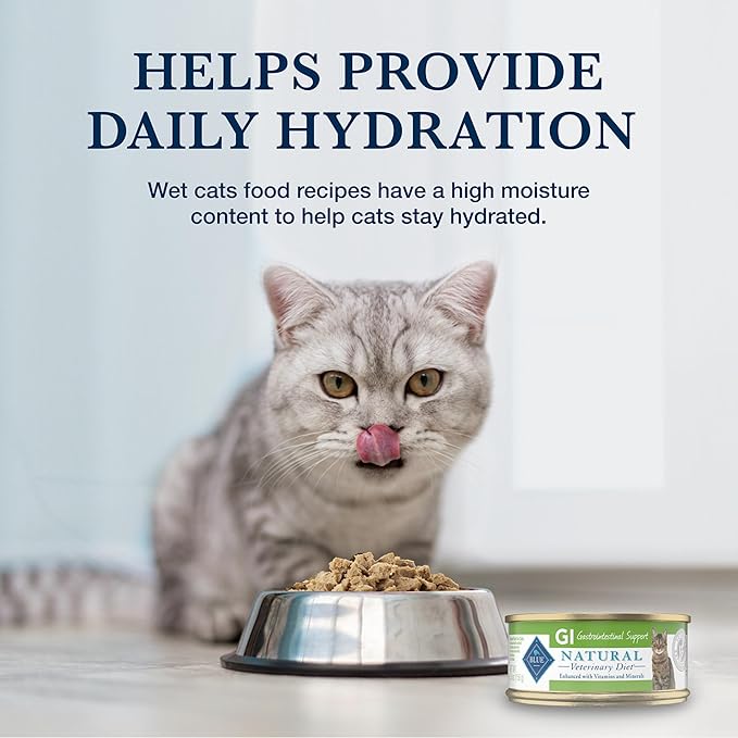 Blue Buffalo Natural Veterinary Diet GI Gastrointestinal Support Wet Cat Food, Veterinarian's Prescription Required, Chicken, 5.5-oz. Cans (24 Count)