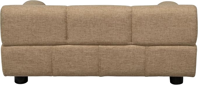 Paws & Purrs Puffer Pet Sofa Bed, Dog or Cat Couch with Tufted Cushion and Armrest, Stylish Indoor Pet Furniture, Sand